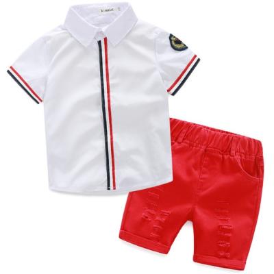 China Casual Short Shirt Lattice Short Sleeve Pants Set 2 Piece Boy Clothes Fashionable 2020 Outfits Kids Clothing for sale