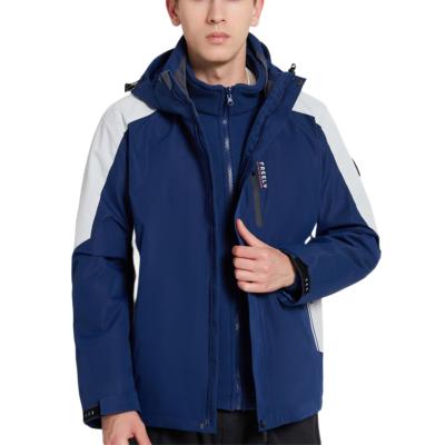 China Breathable High Quality Custom OEM 3 in 1 Fleece Lining Waterproof Windbreak Outdoor Hard Shell Waterproof Jacket Suit Coat For Men for sale