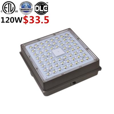 China Aluminum+PC Most Powerful Light Outdoor Super Bright 100-277V 60W 80W 100W 120W 140W Led Gas Station Canopy Lamp for sale