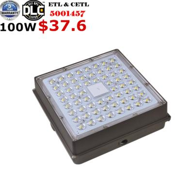 China Hotel ETL Outdoor Garage Mount LED Canopy Light 60w 80w 100w 120w 140lm/w for sale