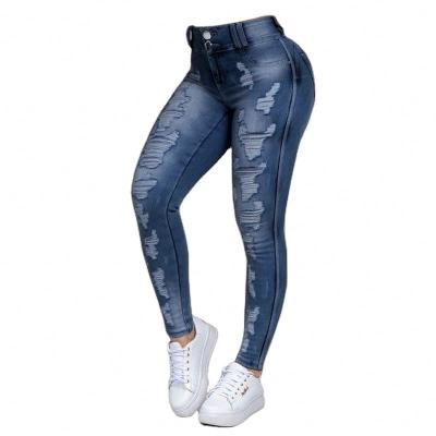 China Hot Selling QUICK DRY Custom Female Clothing Ladies Ripped Stretch Plus Size Women's Jeans Women's Jeans High Waist Women's Jeans for sale