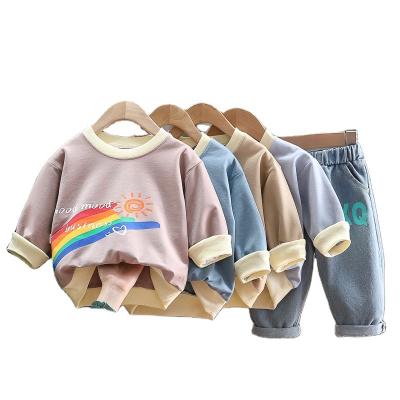 China Boys and Girls Autumn Suite Girl's Clothing Two-piece Carefree Baby Clothing Sets Baby Clothes for sale