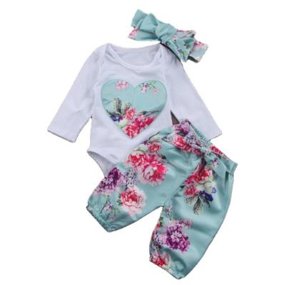 China 100% Cotton Anti-Shrink Hot Sale Fun Lovely Flower Girl's Clothing Baby Clothing Sets Baby Clothes for sale