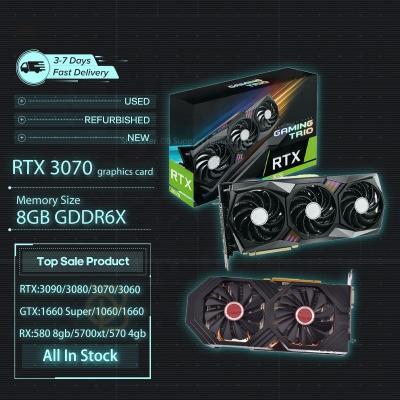 China New Used Graphics Cards RTX 3090 Ti RX 580 8gb RX 6800 xt 5700 3080 3070 3060 xt 470 4gb 8gb 10gb 24gb for sale