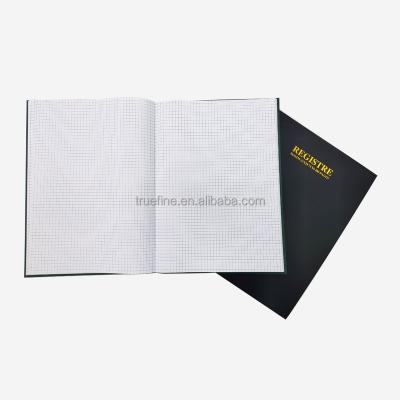 China Hard Square Cover Notebook A4 Size 5*5mm Ledger Hardcover Book Notebook for sale