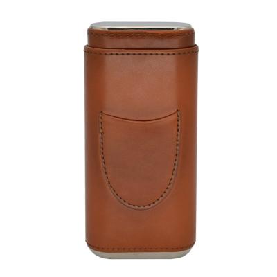 China New Design Eco-friendly Humidors Leather Cigar Cases Travel Leather Cigar Travel Case Cigar Accessories for sale