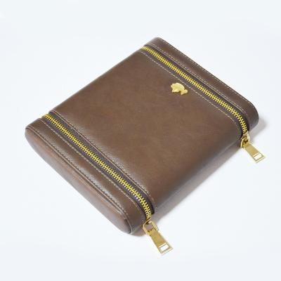 China Perfect Leather+Wood Quality Cigar Humidor Large Cigar Colored Travel Leather Case Cigar Accessories for sale