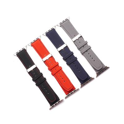 China Good Quality PU Watch Bands Flexible Breathable Leather Bands 20mm/22mm For Iwatch Whole Series for sale