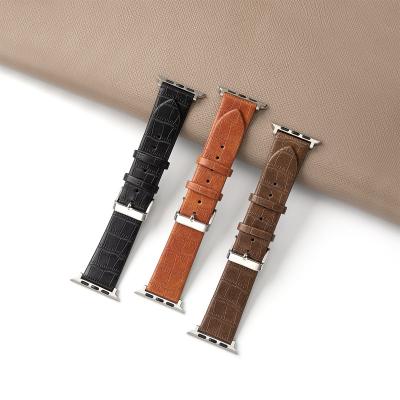 China Stylish Custom Multicolor Customized Iwatch Watch Case PU Iwatch Breathable Band Straps For Whole Series Apple Watch Alligator Print Straps for sale