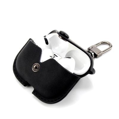 China Soft\Comfortable\Safety\Flexible Popular Product Customized OEM Black Leather PU Cases Holder Cover For Apple Airpods Pro for sale