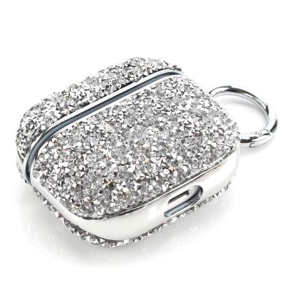 China Stylish Glitter Diamond Earphone Box Cases Customized Backed PC Cover For Airpods Gen 3 for sale