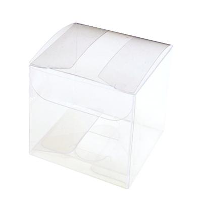 China Recycled Materials 4cm Stock Custom Square Mini MOQ Clear Plastic Blank Frosted PET Packaging Box Transparent PVC PP Plastic Box for sale