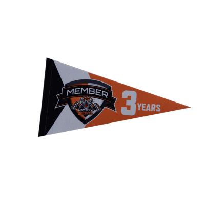 China Cheap Hanging Felt Soccer Pennant Flag Customized Decorative Felt Pennants Flag Soccer Club Triangle Pennant Flag for sale