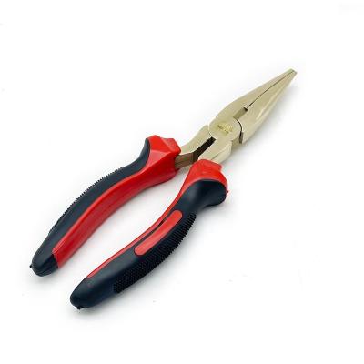 China Plastic molded explosion proof long nose pliers are suitable for small workspace which can cut thin metal wire for sale