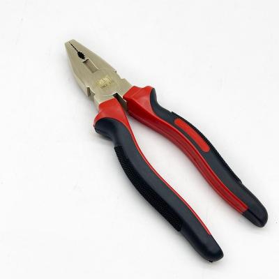 China Safety Plastic Molded DIY Tools Non Sparking No No Beryllium Copper Magnetic Lineman Pliers for sale