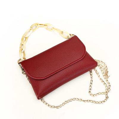 China Fashionable High Quality PU Leather Mini Handbags For Women Fashion Cheap Purse Shoulder Bag Chain Cross - Lady Body Bags for sale