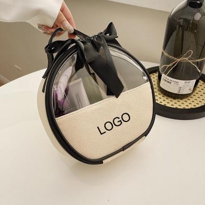 China 2022 New Factory Large Capacity Bags Women's Bag Custom Logo PVC Canvas Material Fashion Cosmetic Clear Case Makeup for sale