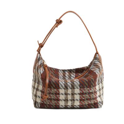 China High Quality Women's Handbags Fashionable Striped Woolen Handbags On Hot Sale Women Clips 2021 Designer Ladies Handbags And Shoulder Hobo Bag for sale