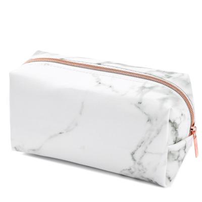 China High Quality Makeup Bags 2021 Fashion Marble Texture Makeup Bag Organizer Portable PU Pocket Cosmetic Handbag for sale