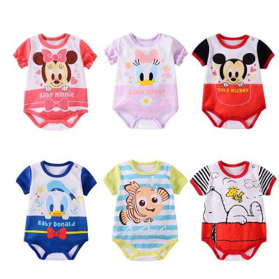 China Short sleeve sample for 100% cute cartoon baby kids onesie cotton baby clothes newborn jumpsuit free shipping for sale