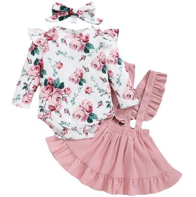 China Washable Warm INS Girl Cardigan 2 Piece Dress Set Infant Dress Baby Clothes Infant Dress With Big Bow for sale