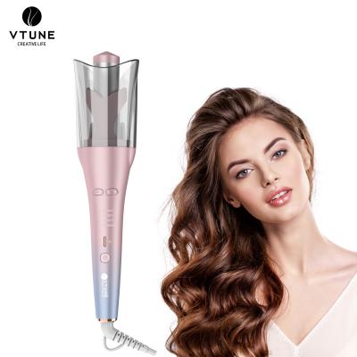 China Ionic Automatic Hair Curler With Clear Cover Factory OEM Ceramic 3 Barrel Hair Curler With Heat Led Electric Fast Curling Iron Large Wavy Display Hair Curler Styler for sale