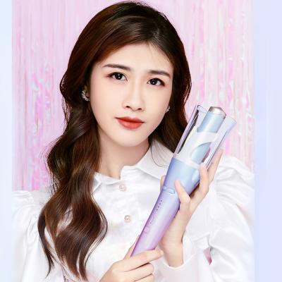 China Ionic Automatic Hair Curler with Transparent Cover Rotating Ceramic Hair Curler Portable Flat Iron Hair Curling Iron Automatic Hair Curler for sale