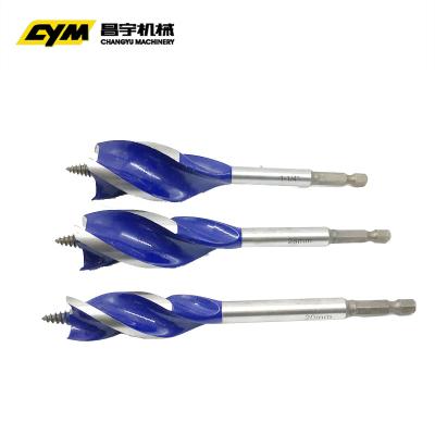 China Wood Drilling CYM Four Groove Auger Drill Bit 1/4 Quick Change Shank for sale