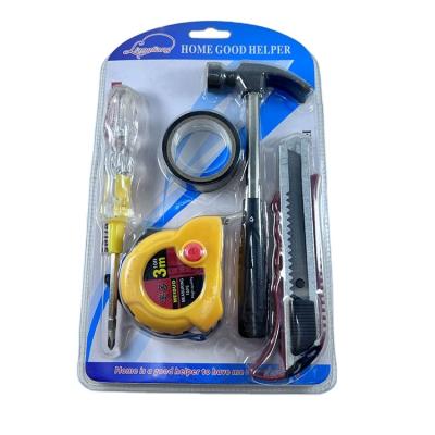 China Easy Carry OEM Factory Price 5pcs Multifunctional Hammer Pliers Screwdriver Knife Household Tool Kit for sale