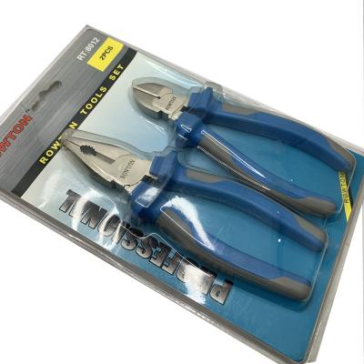 China Durable 2pcs Iron Combination Pliers Pliers High Quality Multitool Material Diagonal Pliers Tools for sale