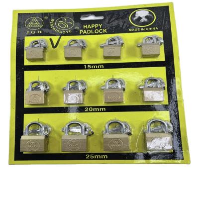 China 12pcs Open Door Copper Paint Side Iron Brass Painted Opening Padlock for sale