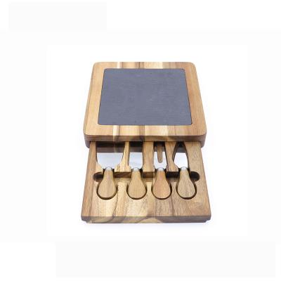 China Sustainable Acacia Cheese Board Set With Cheese Knife Set for sale