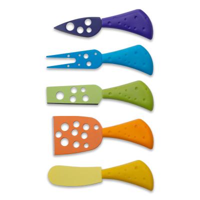 China Viable Popular Price PP Plastic Handle Coating Non-Stick Cheese Knife Set Cheese Tools for sale