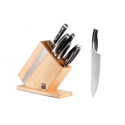 China Viable Wholesale Custom Professional 8 PCS Set Knife Stainless Steel Kitchen Knife Set With Wooden Block for sale