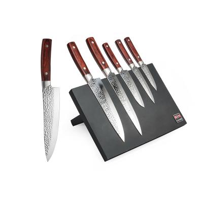 China Sustainable 7pcs Stainless Steel Wooden Handle Kitchen Knife Set With High Quality for sale