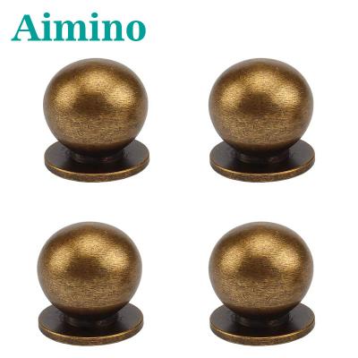 China Contemporary AIMINO19MM Diameter Round Cabinet Pulls Modern Minimalist Solid Brass Antique Small Drawer Handles Handles Knobs (Antique Bronze for sale