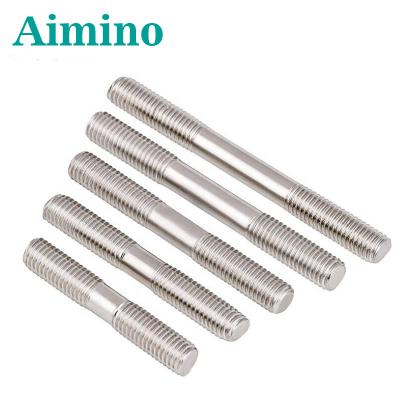 China AIMINO GB901 DIN835 Double End Stud Stainless Steel Threaded End Stud Brass Bolt for sale