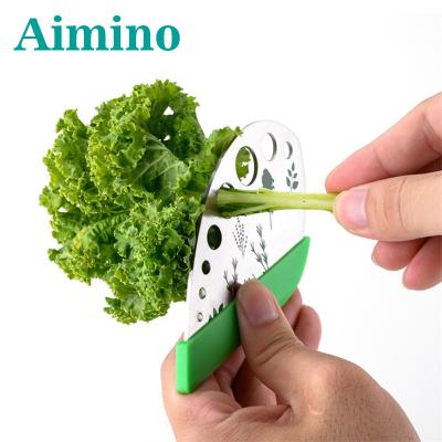 China AIMINO 9 Hole Metal Stainless Steel Vanilla Herb Cutter Stripper Kitchen Fruit Peeler Vegetable Tool for sale