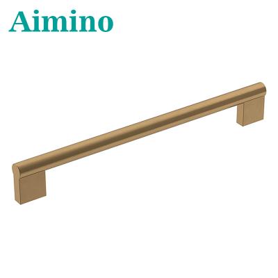 China Modern Dressing Table Gold Handle Stainless Steel Tube Aluminum Drawer Handle for sale