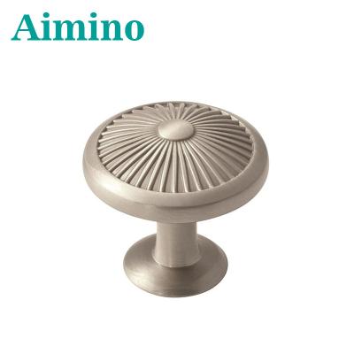 China Modern Cabinet Knobs Zinc Alloy Flower Knob Brushed Knobs for sale