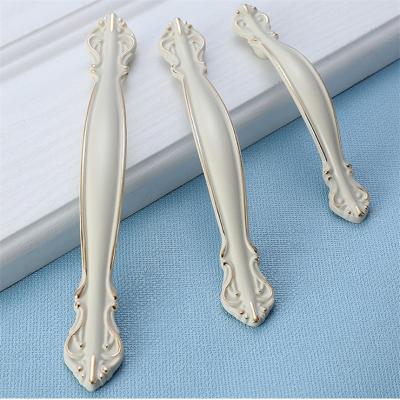 China North European American Style Solid Door Handle Cabinet Door Handle Cabinet Wardrobe Drawer Ivory White Handle for sale