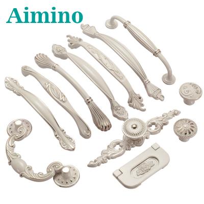 China AIMINO Modern Ivory White European Style Knob Furniture Handle Drawer Pull Handle Cabinet Handle And Knob for sale