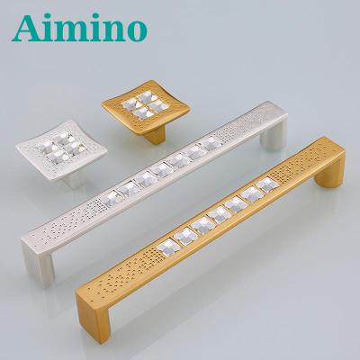 China AIMINO Modern Furniture Hardware Wardrobe Cabinet Handle Modern Decorative Crystal Handle Knob Pull Handles for sale