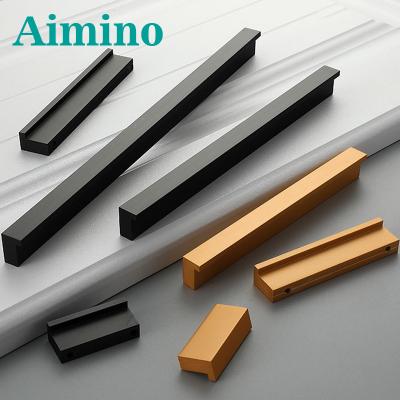 China AIMINO Mattoo Modern Aluminum Color and Bright Color in All Size Drawer Knurling Pull Handle for sale