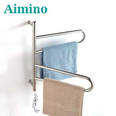 China Aimino Indoor Silver Bathroom Heater Towel Bar for sale