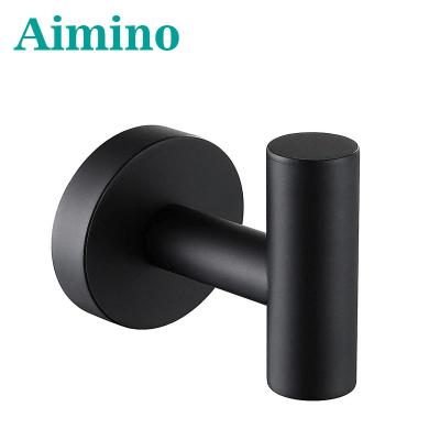 China Durable Stainless Steel Self Adhesive Hooks Matte Black Towel Rail Kitchen Adhesive Towel Hooks for sale