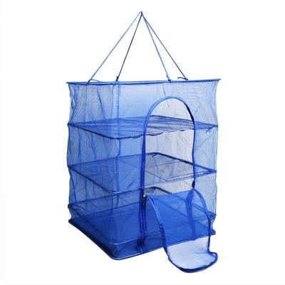 China Portable High Quality Durable Pe Mesh Collapsible Hanging Dryer Net With Zipper Used Indoor And Outdoor Drying Net for sale