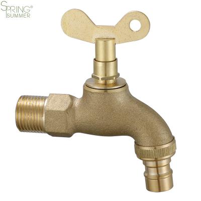 China OEM G1/2 Faucet Modern Anti-theft Water Faucet With Key Lock Brass Body Single Hole Main Switch Faucet For Kitchen Outdoor Garden for sale