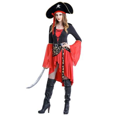 China Polyester Wholesale Halloween Masquerade Prom Costumes Female Sexy Pirate Game Uniforms for sale