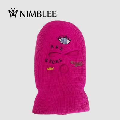 China Hot winter three hole knitted acrylic balaclava outdoor cycling windproof ski mask wholesale for sale